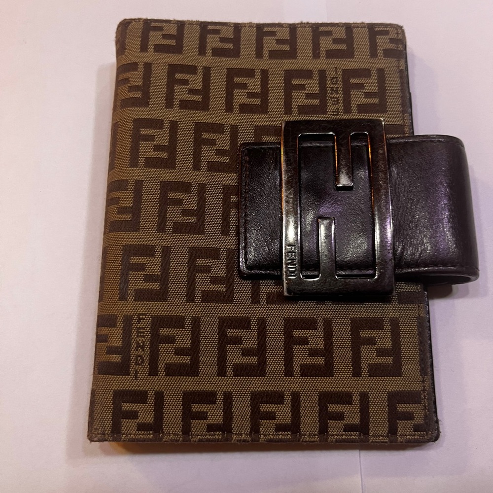 Fendi Zucca Agenda Personal Planner Organizer Fendi Agenda black brown leather